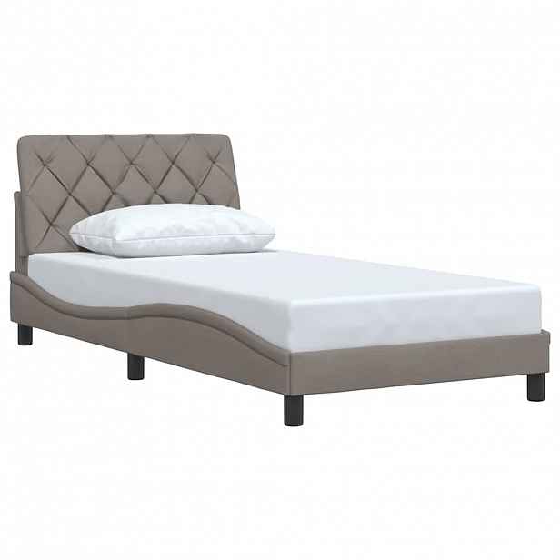 vidaXL Rám postele bez matrace taupe 100 x 200 cm textil