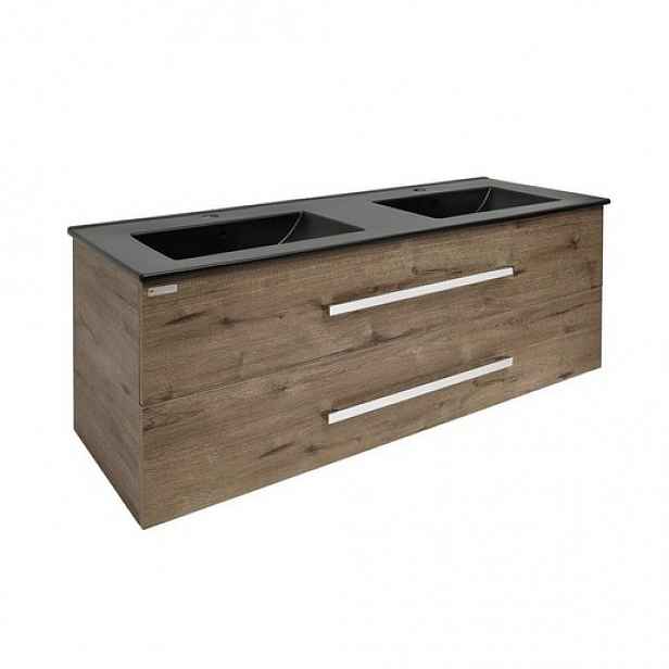 Koupelnová skříňka s umyvadlem Naturel Cube Way 120x53x46 cm dub wellington mat CUBE461202DWMODC