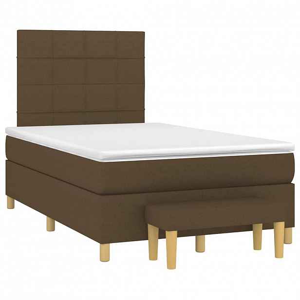 vidaXL Box spring postel s matrací tmavě hnědá 120x190 cm textil