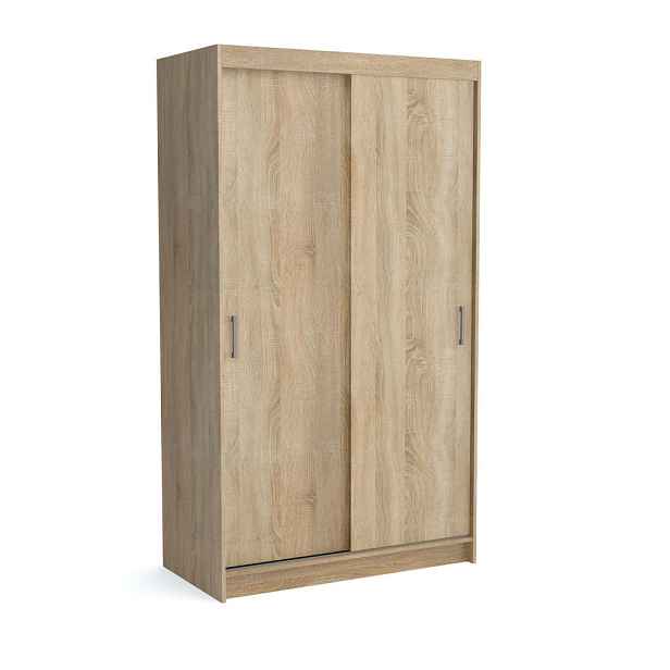 MASSENO ŠATNÍ SKŘÍŇ S POSUVNÝMI DVEŘMI NICOLA, 120/215/60 cm 2dveřová se zrcadlem, dub Sonoma