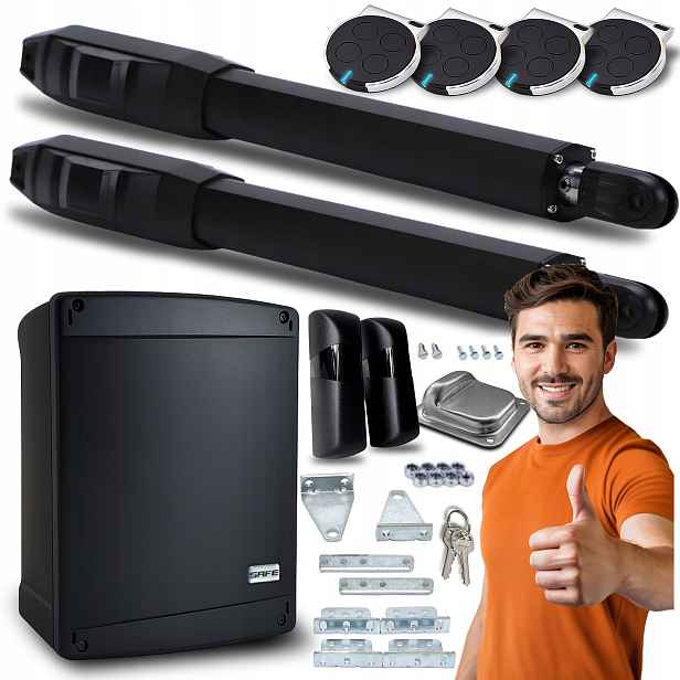 Set Pohon Pro Dvoukřídlovou Bránu 8 m 4 Ovladače Automat 400 Kg pohony