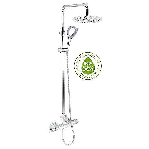 Sprchový systém Novaservis Metalia ECO+ na stěnu s termostatickou baterií chrom SETECO/TER,0