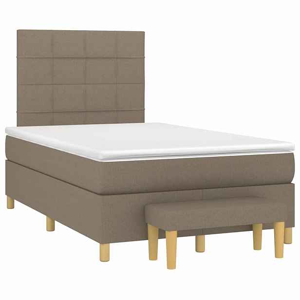 vidaXL Box spring postel s matrací taupe 120x190 cm textil