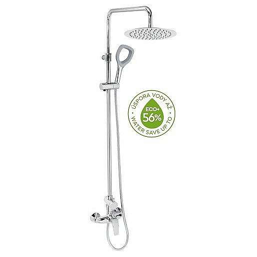 Sprchový systém Novaservis Metalia ECO+ na stěnu s pákovou baterií chrom SETECO/57,0