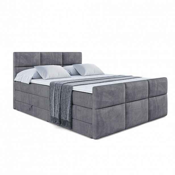 ALTDECOR POSTEL boxspring OHIO-Z KING – 200 x 200 – H3/H4 – tmavě šedá