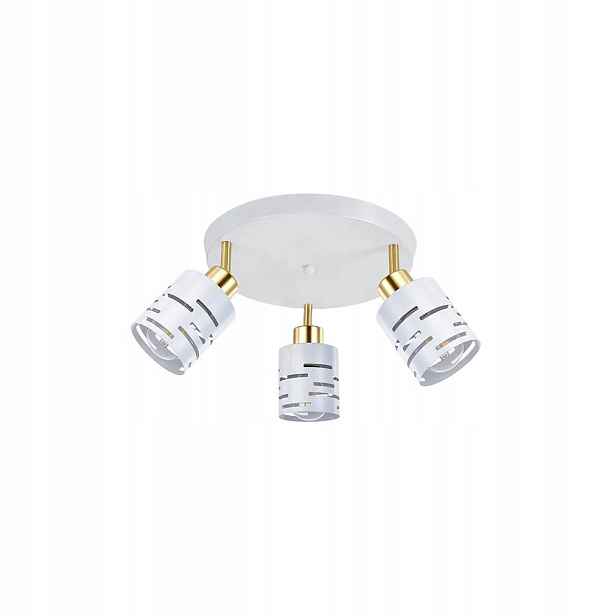 Led Nástěnné Svítidlo Elen 3X E27 Pohyblivé Bílé Zlaté Ocel 35 W