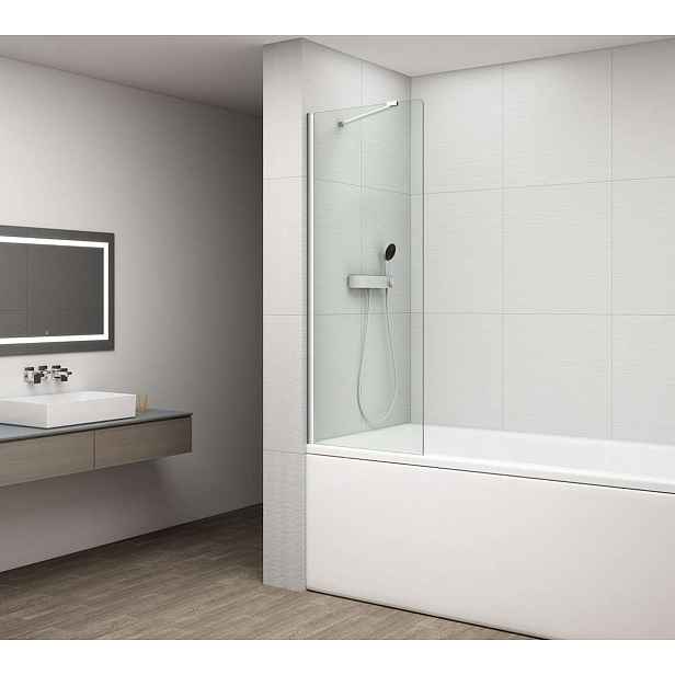 Polysan Fisa - Vanová zástěna 70x150 cm, chrom/čiré sklo FS1072-C