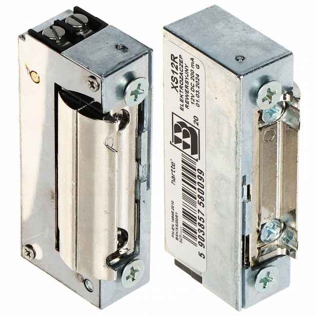 Reverzní elektrozávěs Hartte Bira XS12R úzký symetrický zámek 12V DC