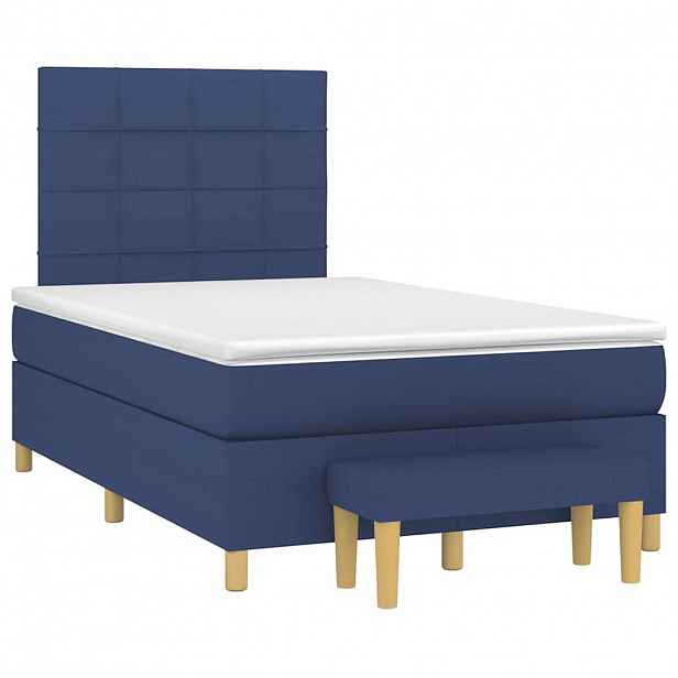 vidaXL Box spring postel s matrací černá 120x190 cm textil
