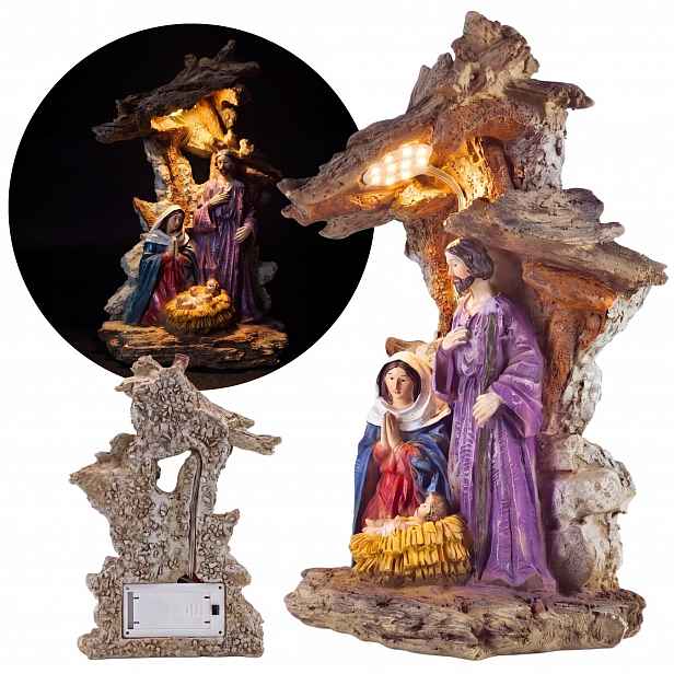 Betlémský Vánoční Betlém S Led Figurkami Svatá Rodina 21 CM