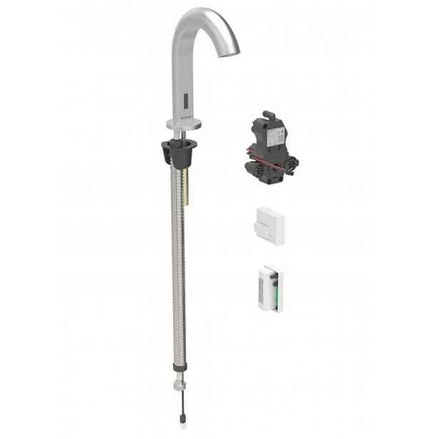 Geberit Piave - Elektronický umyvadlový ventil, pro studenou vodu, napájení z generátoru, easy to clean, kartáčovaná nerez 116.185.SN.1