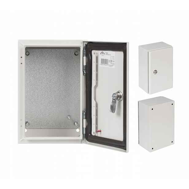 Hermetické pouzdro IP65 kovové 200x300x150 elektrická skříňka Sabaj