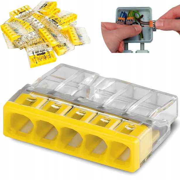 Rychlospojka Wago Kabelové instalační konektory 5-trubkové 5x2,5 mm 100 ks