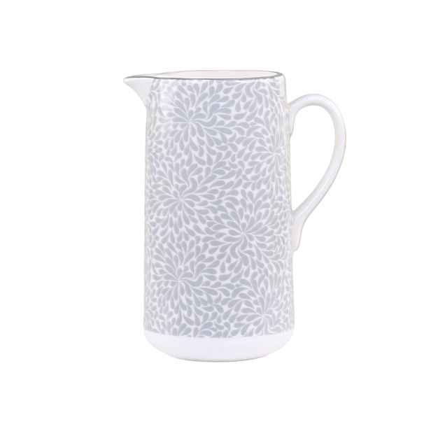 Šedý porcelánový džbán s ornamenty Arés Grey - 15*9*20cm / 1100ml Chic Antique
