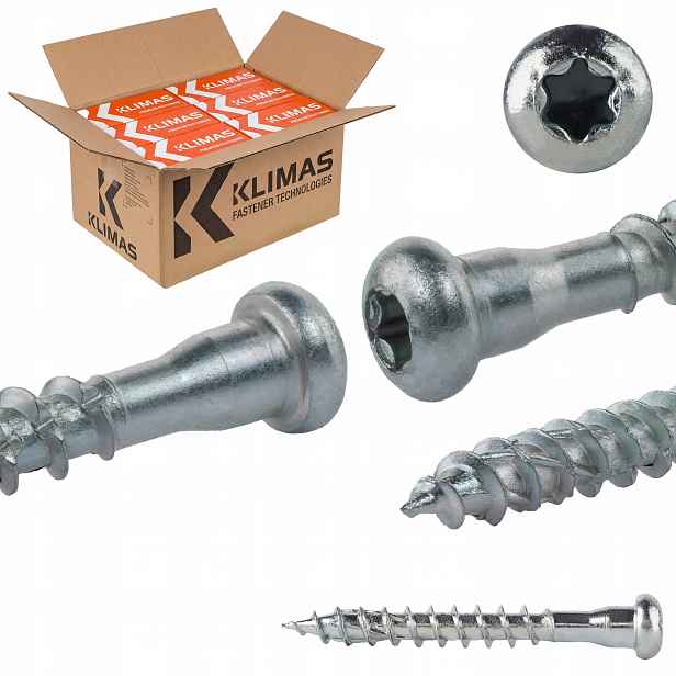 Šrouby pro tesařské spojky 5x40 mm 4000 ks Torx Klimas Wklc
