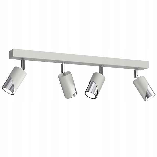 Stropní svítidlo s ozdobnými reflektory, šedá chromovaná lišta 4 body 60 cm Luminex