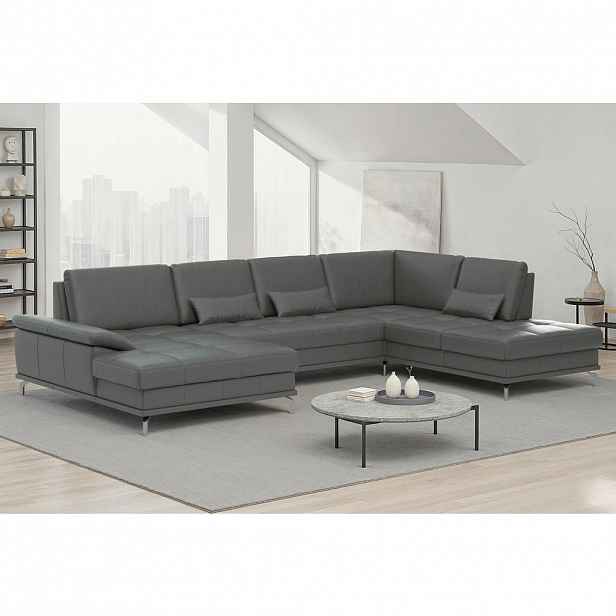 Sit & More SEDACÍ SOUPRAVA, textil, kůže, antracitová