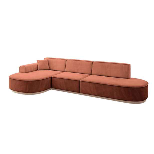 ALTDECOR ROHOVÁ SEDAČKA s otomanem, levá MARI-L2-v1 328x171x83 Meruňková Velur
