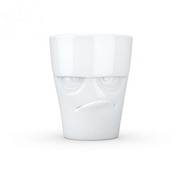 Bílý naštvaný porcelánový hrnek s ouškem 58products