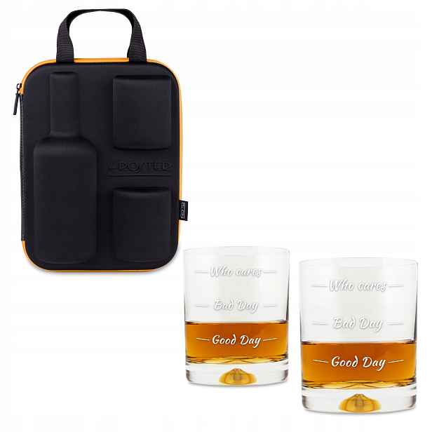 (hs) Pouzdro na whisky se skleničkami Froster Who cares Originál!