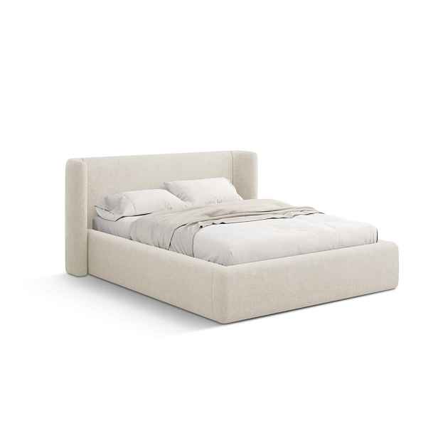 Krémová čalouněná dvoulůžková postel s úložným prostorem s roštem 180x200 cm Jason – Windsor & Co Sofas