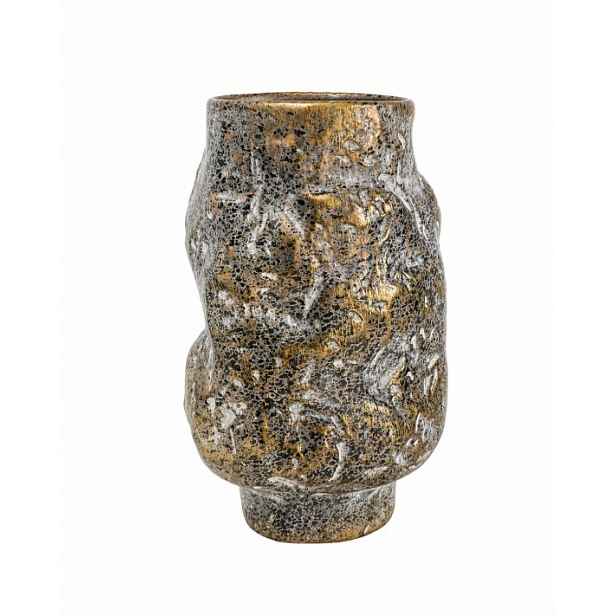Květináč zlatý keramický Golden Stone na květiny 15 × 25 cm zlatý