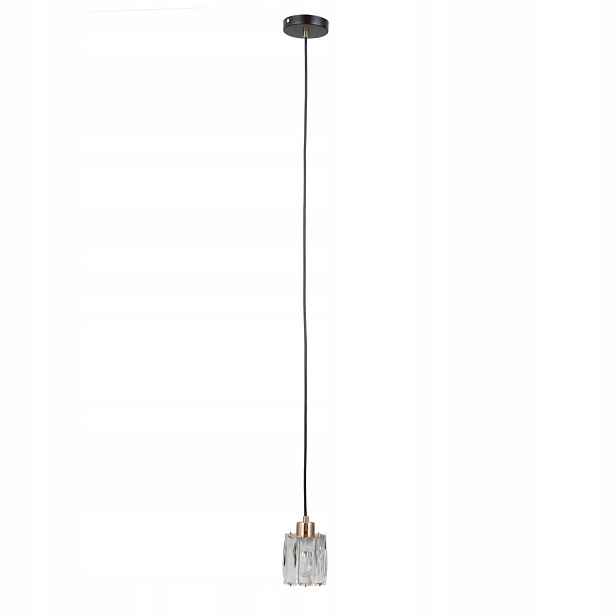 Italux Torno Závěsná lampa černo-zlatá E14 40W křišťálová, stmívatelná