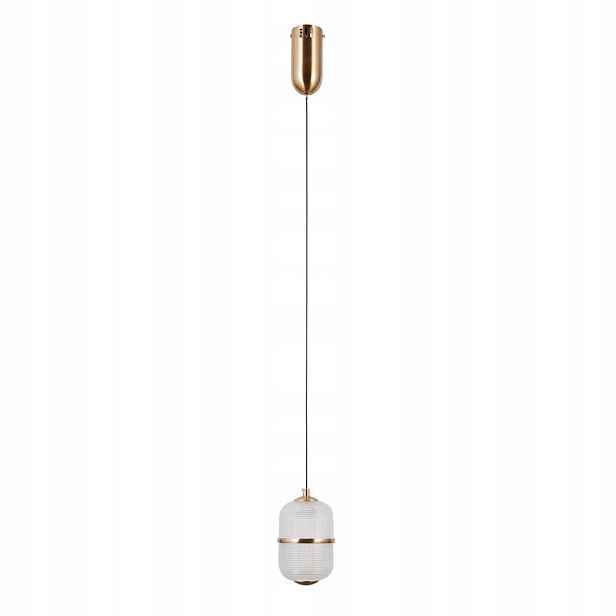 Závěsná Led lampa zlatá 6W Alani Italux, skleněná, minimalistická, stínidlo