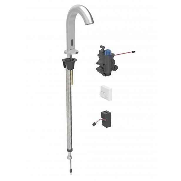 Geberit Piave - Termostatická elektronická umyvadlová baterie, síťové napájení, easy to clean, kartáčovaná nerez 116.187.SN.1