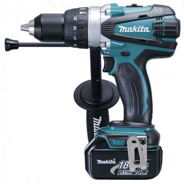Makita - 18V AKU vrtací šroubovák s příklepem, 2x aku 5,0 Ah, nabíječka DHP458RTJ