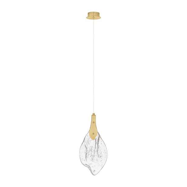 Ocelové LED stmívatelné závěsné svítidlo ve zlaté barvě se skleněným stínidlem ø 17,5 cm Bellina – Nova Luce