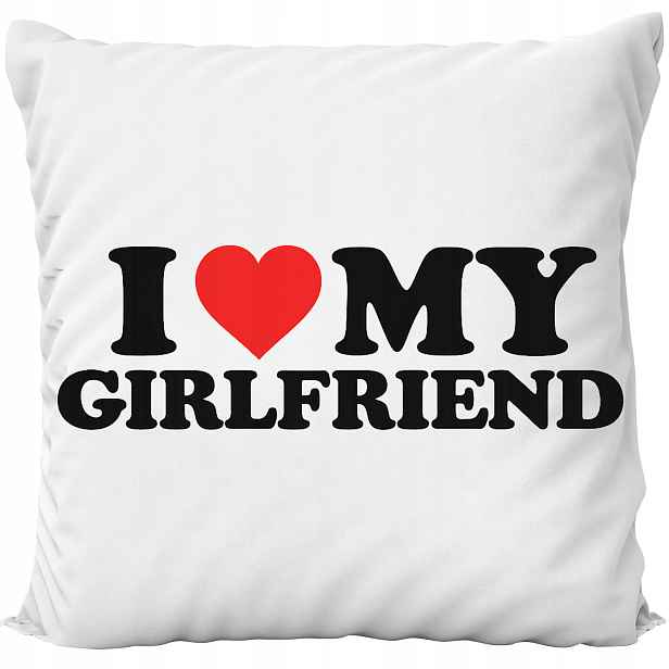 Polštář Bílý Na Valentýna I Love My Girlfriend Dárek Pro Kluka