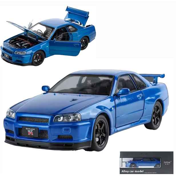 Model Auta, obal Nissan Skyline Gtr R34, měřítko 1:24, Sběratelský