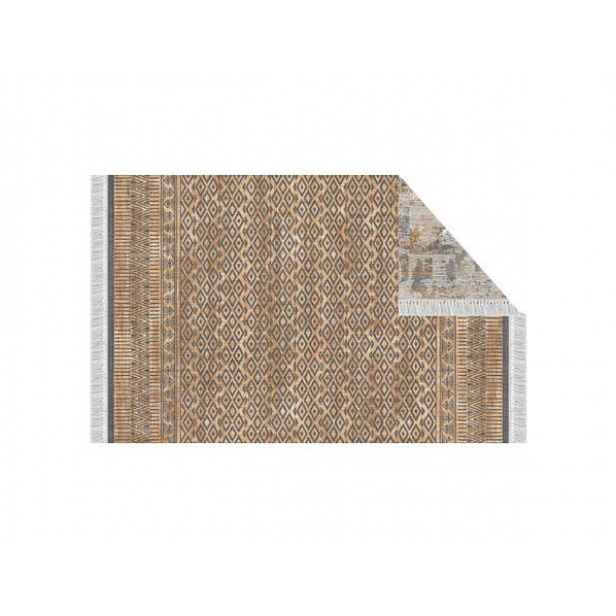 Oboustranný koberec, vzor / hnědá, 160x230, MADALA
