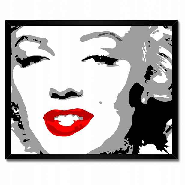 Plakáty v rámu 50x40 Marilyn Monroe Červené rty Pepř