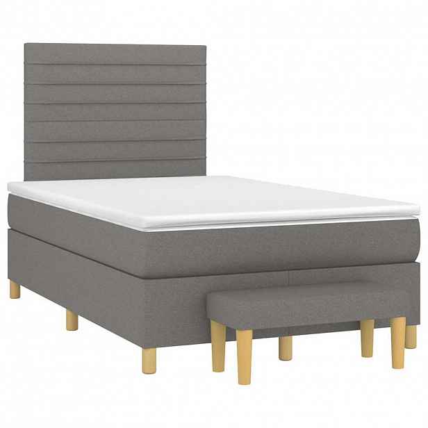 vidaXL Box spring postel s matrací černá 120x190 cm textil