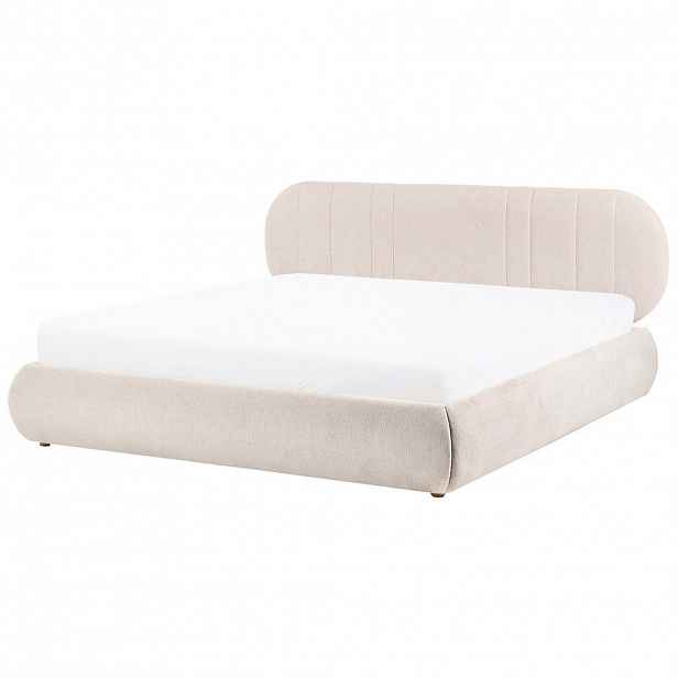 Beliani POSTEL s úložným prostorem 180/200 cm Látka Světle béžová Campan