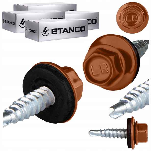 Farmářské vruty 4,8x20 mm Ral 8004 1000 ks do plechu sešívačka Etanco GTO2