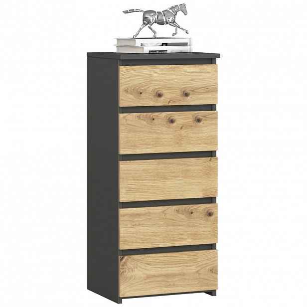 RAUMHIRSCH FURNITURE KOMODA grafitově šedá, dub Artisan 92/40/35