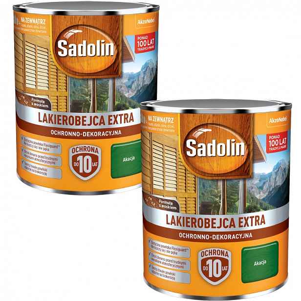 Set Sadolin Extra 2x0,75L Ochranný Lak Na Dřevo Akácie 1,5L