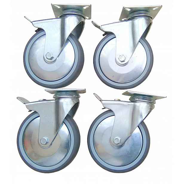 Kolečko 125 mm kolečka brzda sada 4 ks
