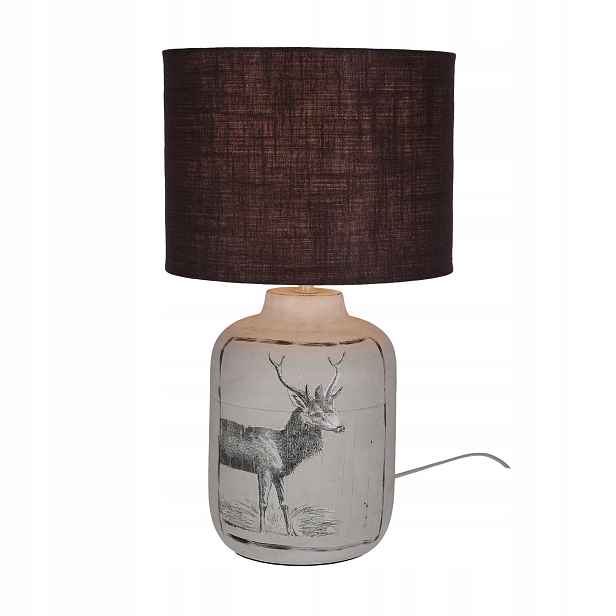 Candellux Stolní lampa Walia E27 Bílá/Šedá 60W Keramika/Textil