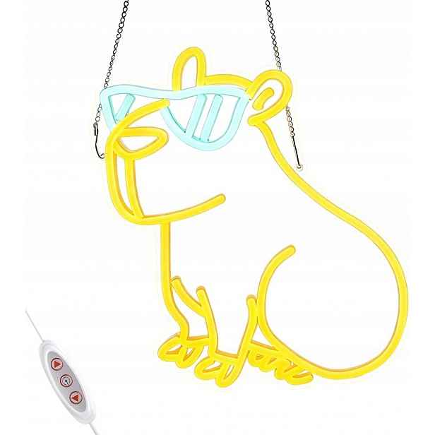 Led Neonová Lampa Kapybara Na Stěnu Usb Stmivač
