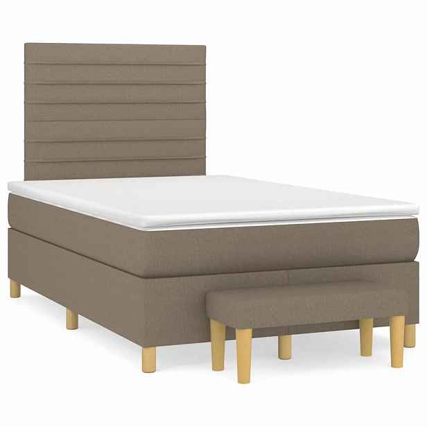 vidaXL Box spring postel s matrací taupe 120x190 cm textil