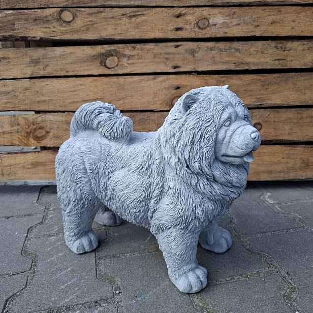 Betonová figurka Pes Chow Chow betonové figurky Pejsek zahradní ozdoba