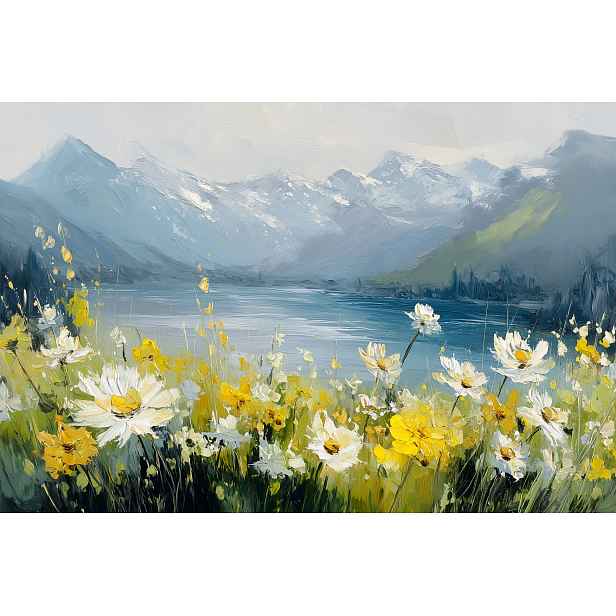 Fototapeta Flizelina Krajina Hory Tatry Jezero Rybník Květiny 312x219 130g