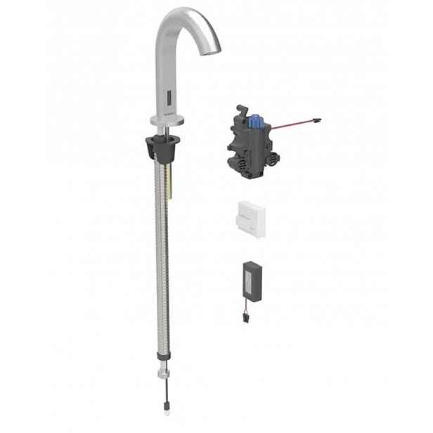 Geberit Piave - Termostatická elektronická umyvadlová baterie, bateriové napájení, easy to clean, kartáčovaná nerez 116.188.SN.1