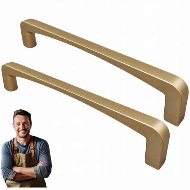 Nábytková Úchytka do skříňky Zásuvky Lucia 160 mm Zlatá saténová barva 2ks