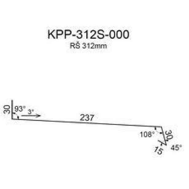 Ohýbaný lakovaný parapet RS312S-30 SP25 RAL7035 0,50mm 2bm