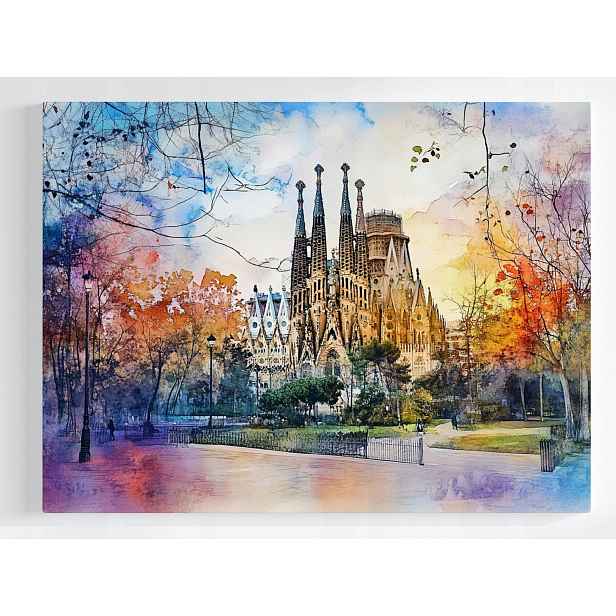 Plakát Město Barcelona Katedrála Sagrada Familia 100x75